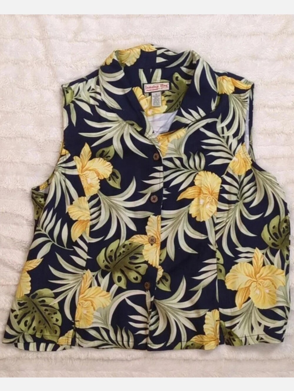 Kitty Rescue! Jamaica Bay Ladies Sleeveless Hawaiian Shirt 100% Rayon